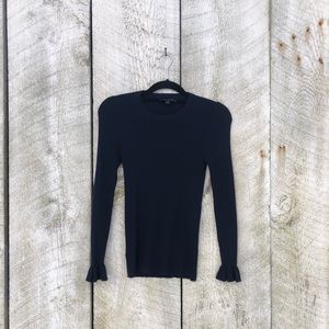 Ann Taylor | dark blue merino wool long sleeve top